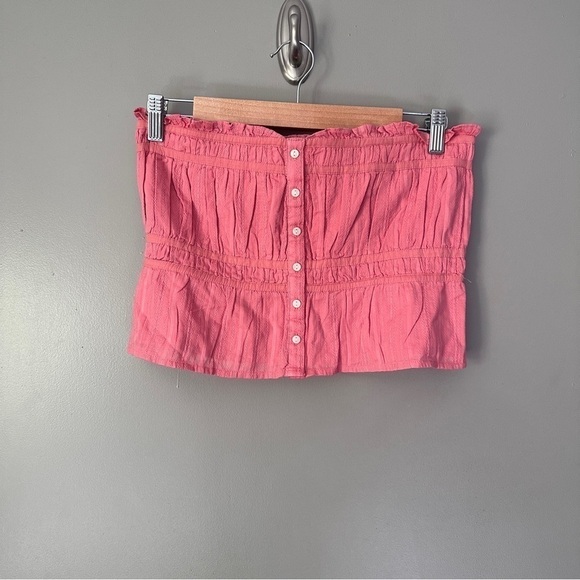 American Eagle Button Front strapless crop Top - Picture 1 of 4